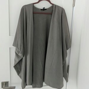 Grey velvet kimono